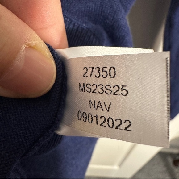Peter Millar sz S pullover 1/4 zip sweater, blue with gray, fall, preppy - Picture 8 of 11